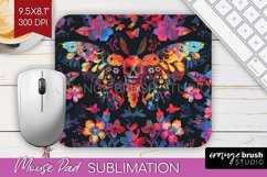 Neon Halloween Mouse Pad, Spooky Mousepad Sublimation Product Image 1