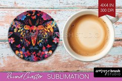Neon Halloween Coasters - Spooky Round Coaster Sublimation Product Image 1
