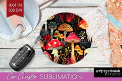 Neon Halloween Car Coaster Sublimatoin, Halloween Pattern Product Image 1