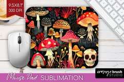 Neon Halloween Mouse Pad, Spooky Mousepad Sublimation Product Image 1