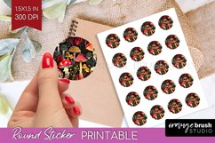 Neon Halloween Round Sticker - Halloween Printable Sticker Product Image 1