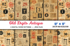 Old Digits Antique Memory Sheet JPG Product Image 1