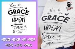Christian Quote - Grace upon Grace. Religious SVG cut file Product Image 1