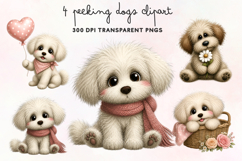 Peeking Dogs Clipart PNG Product Image 1