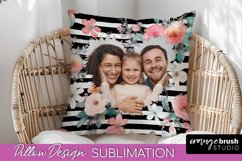 Family Photo Frame Pillow Sublimation - Floral Pillow Cover Product Image 1