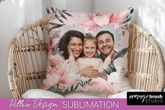 Family Photo Frame Pillow Sublimation - Floral Pillow Cover Product Image 1
