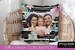 Family Photo Frame Pillow Sublimation - Floral Pillow Cover Product Image 1