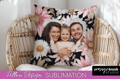 Family Photo Frame Pillow Sublimation - Floral Pillow Cover Product Image 1
