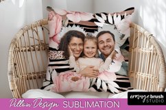 Family Photo Frame Pillow Sublimation - Floral Pillow Cover Product Image 1