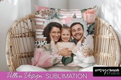 Family Photo Frame Pillow Sublimation - Floral Pillow Cover Product Image 1