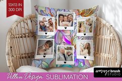Stained Glass Photo Pillow PNG - Flowers Picture Frame Cover Product Image 1