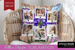 Stained Glass Photo Pillow PNG - Flowers Picture Frame Cover Product Image 1