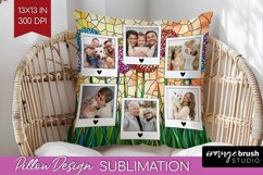 Stained Glass Photo Pillow PNG - Flowers Picture Frame Cover Product Image 1