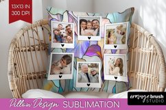 Stained Glass Photo Pillow PNG - Flowers Picture Frame Cover Product Image 1