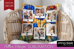 Stained Glass Photo Pillow PNG - Flowers Picture Frame Cover Product Image 1