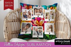 Stained Glass Photo Pillow PNG - Flowers Picture Frame Cover Product Image 1