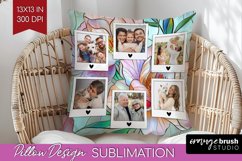 Stained Glass Photo Pillow PNG - Flowers Picture Frame Cover Product Image 1