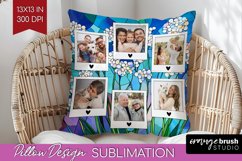 Stained Glass Photo Pillow PNG - Flowers Picture Frame Cover Product Image 1