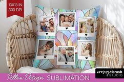 Stained Glass Photo Pillow PNG - Flowers Picture Frame Cover Product Image 1