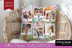 Stained Glass Photo Pillow PNG - Flowers Picture Frame Cover Product Image 1