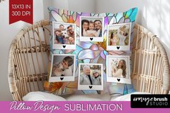 Stained Glass Photo Pillow PNG - Flowers Picture Frame Cover Product Image 1