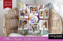 Stained Glass Photo Pillow PNG - Flowers Picture Frame Cover Product Image 1