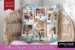 Stained Glass Photo Pillow PNG - Flowers Picture Frame Cover Product Image 1
