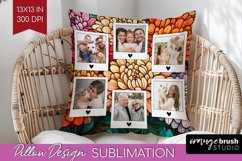 Stained Glass Photo Pillow PNG - Flowers Picture Frame Cover Product Image 1
