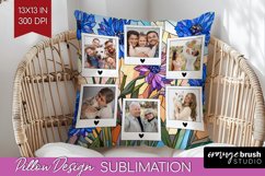 Stained Glass Photo Pillow PNG - Flowers Picture Frame Cover Product Image 1