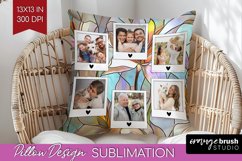 Stained Glass Photo Pillow PNG - Flowers Picture Frame Cover Product Image 1