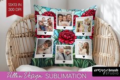 Stained Glass Photo Pillow PNG - Flowers Picture Frame Cover Product Image 1
