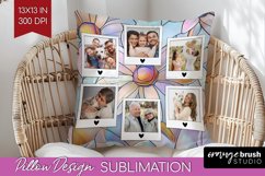 Stained Glass Photo Pillow PNG - Flowers Picture Frame Cover Product Image 1