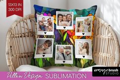 Stained Glass Photo Pillow PNG - Flowers Picture Frame Cover Product Image 1