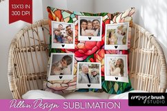 Stained Glass Photo Pillow PNG - Flowers Picture Frame Cover Product Image 1