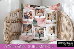 Family Photo Frame Pillow Sublimation - Floral Pillow Cover Product Image 1