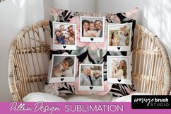 Family Photo Frame Pillow Sublimation - Floral Pillow Cover Product Image 1