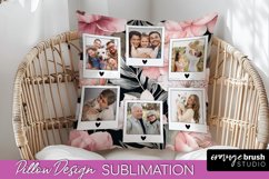 Family Photo Frame Pillow Sublimation - Floral Pillow Cover Product Image 1