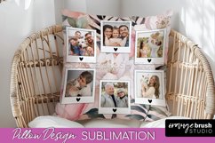 Family Photo Frame Pillow Sublimation - Floral Pillow Cover Product Image 1