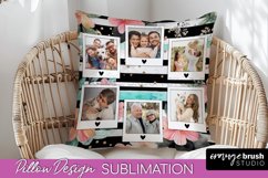 Family Photo Frame Pillow Sublimation - Floral Pillow Cover Product Image 1