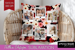 Retro Flowers Photo Pillow PNG - Floral Picture Frame Pillow Product Image 1