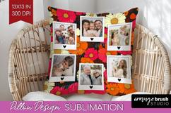 Retro Flowers Photo Pillow PNG - Floral Picture Frame Pillow Product Image 1