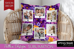 Retro Flowers Photo Pillow PNG - Floral Picture Frame Pillow Product Image 1