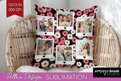 Retro Flowers Photo Pillow PNG - Floral Picture Frame Pillow Product Image 1