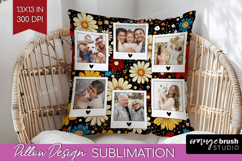 Retro Flowers Photo Pillow PNG - Floral Picture Frame Pillow Product Image 1