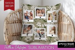 Flowers Photo Pillow PNG - Vintage Floral Picture Frame Product Image 1