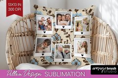 Flowers Photo Pillow PNG - Vintage Floral Picture Frame Product Image 1