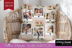 Flowers Photo Pillow PNG - Vintage Floral Picture Frame Product Image 1