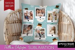 Christmas Photo Pillow PNG - Snowman Picture Frame Pillow Product Image 1