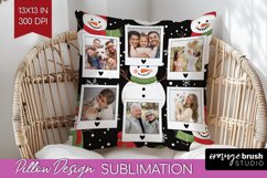 Christmas Photo Pillow PNG - Snowman Picture Frame Pillow Product Image 1