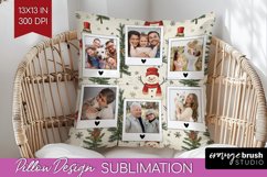 Christmas Photo Pillow PNG - Snowman Picture Frame Pillow Product Image 1